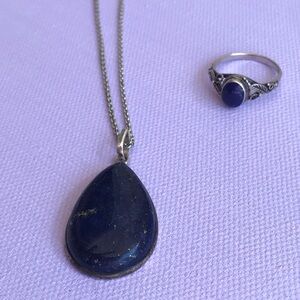 Lapis Lazuli Necklace and Ring Set